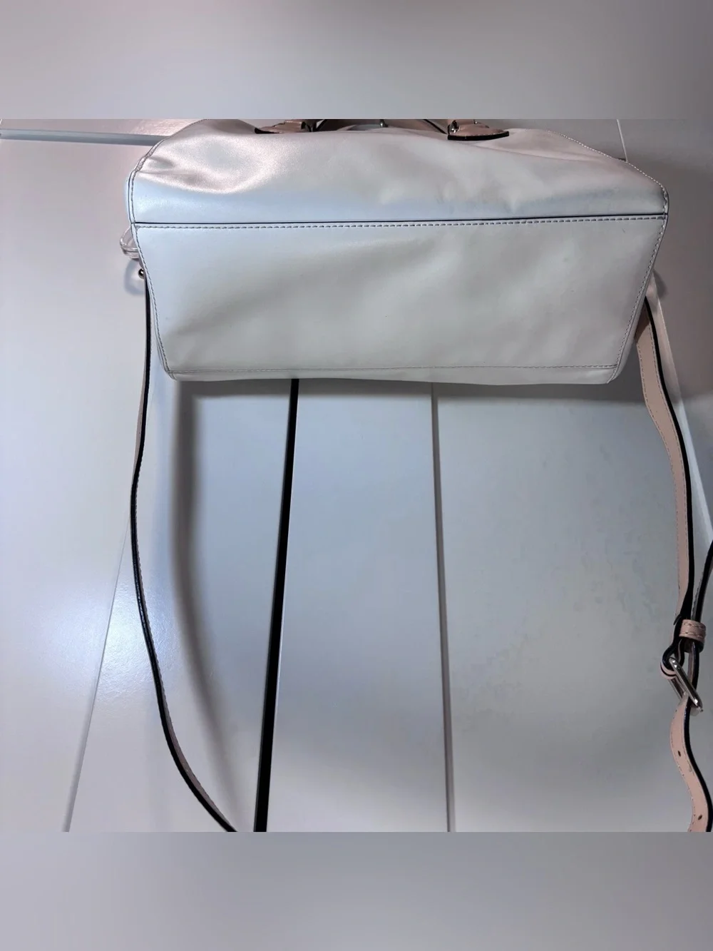 Kate Spade Parnell Street Pippa Bag Leather Satchel Crossbody White Tan Purse